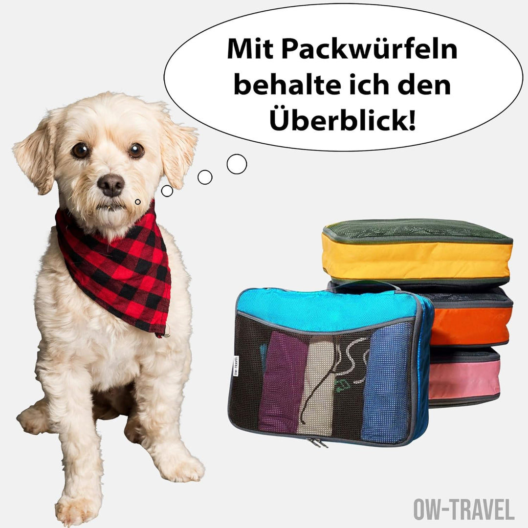 OW-Travel Koffer Organizer Set (4 Stück) Einfach zu Organisierende Packtaschen für Koffer. Packwürfe