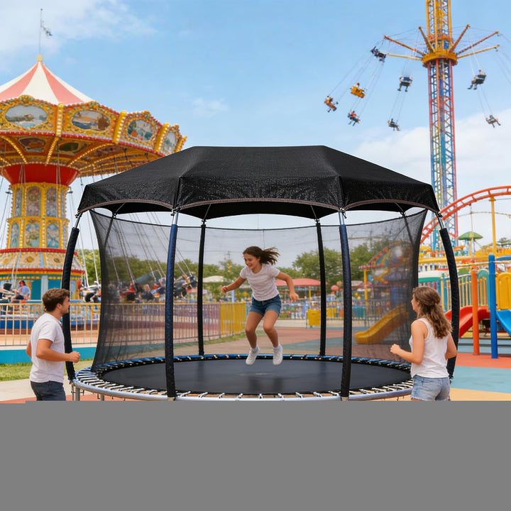 Trampolin Sonnenschutz Abdeckung - Ø 143 243 305 366 427 cm Trampolin Sonnenschutznetz, UV-Resistent