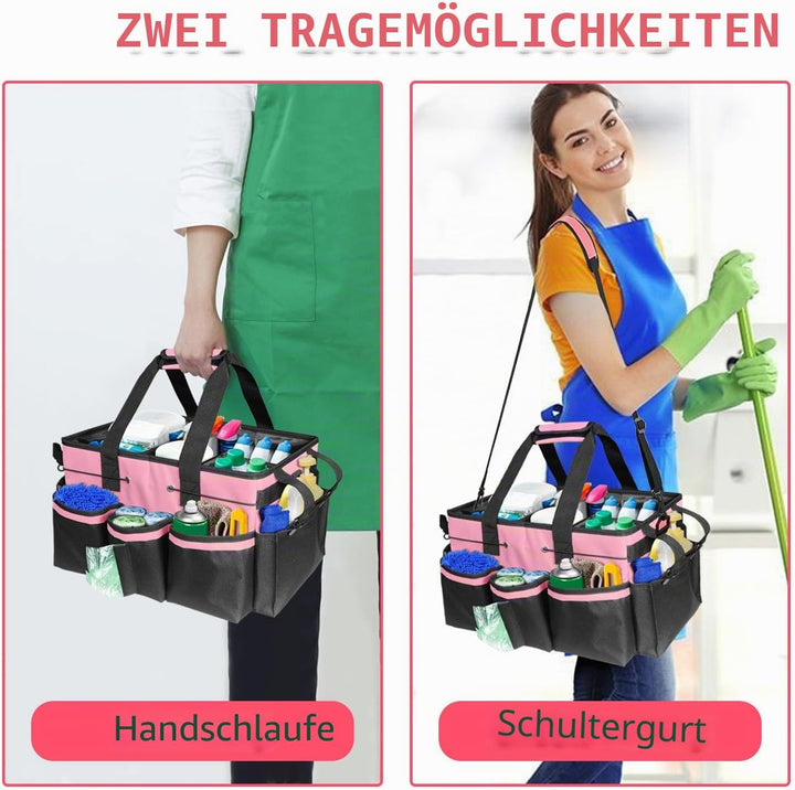 Boczif Reinigungs-Caddy-Tasche, tragbar, mit Griff, Schultergurten und Abnehmbarer Trennwand, Werkze