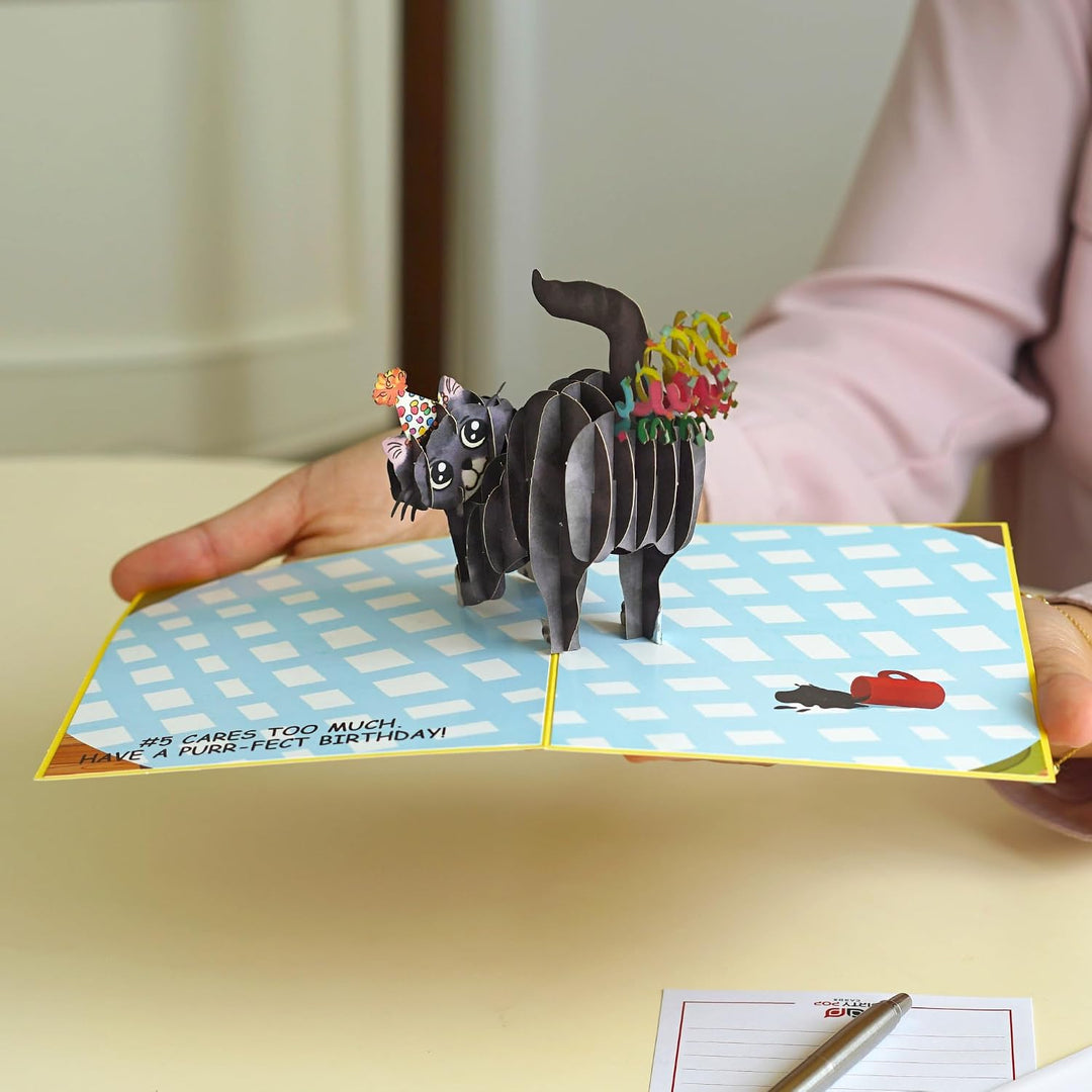 Dirty Pop Cards,Purr-fect 3D-Pop-Up-Karte, Katzenkonfetti, lustige Geburtstagskarte, Katze Mama oder