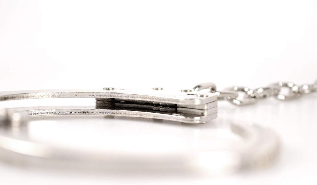 PRODEF ® Fussschelle aus hochwertigem Stahl, Double-Lock Sicherung, verschweisste 41 cm Kette, inkl.