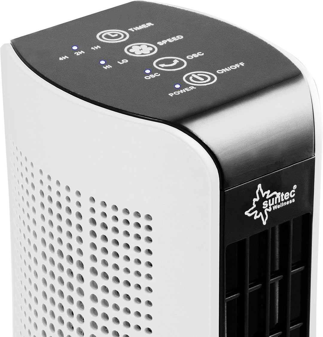 SUNTEC Tischventilator CoolBreeze Sensation, Timer Leise 16 Watt | Tisch Ventilator 2 Stufen, Tragba