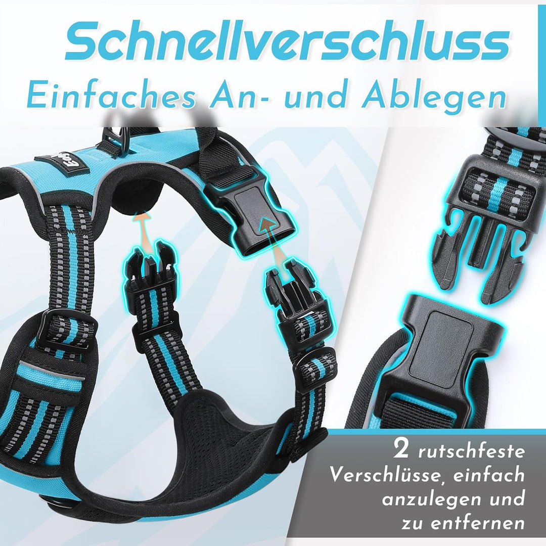Eagloo Hundegeschirr mittelgrosse Hunde, Anti Zug Hundegeschirr mit Reflexstreifen und Kontrolle, Ve