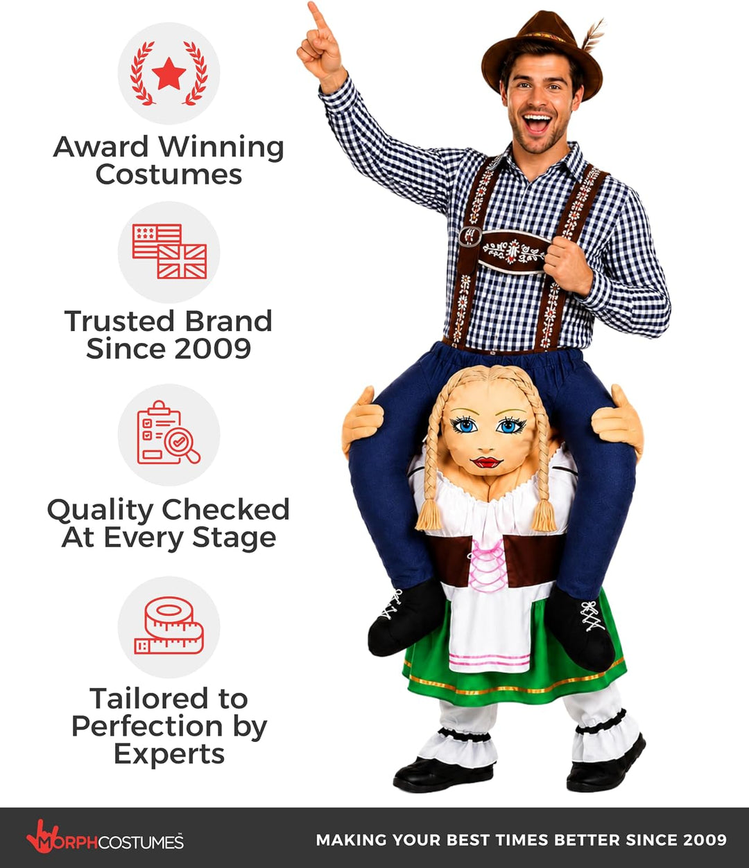 Morph MCPBGB Huckepack Kostüm Costumes, Oktoberfest, Einheitsgrösse, Oktoberfest