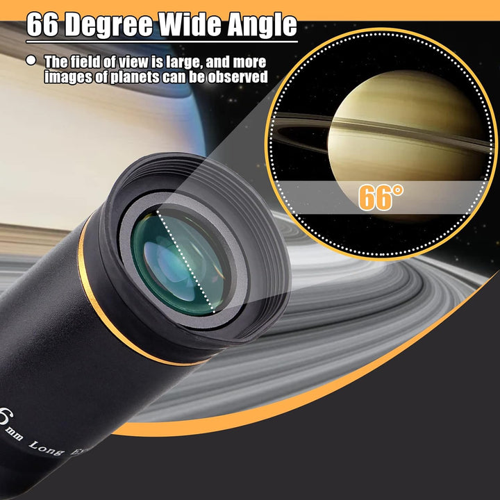 Svbony Teleskop Okular, 1,25” 6mm Okular 66° Ultra Weitwinkel Angenehmes Sichtfeld Linse, Planeten S