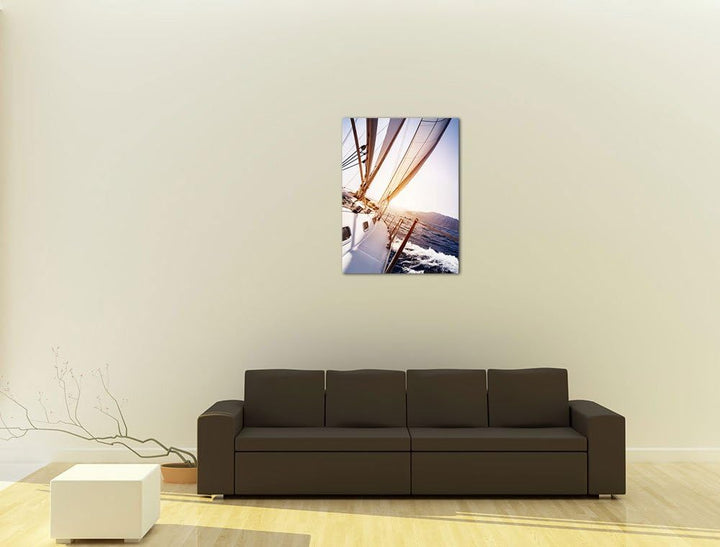 Bilderdepot24 Bild auf Leinwand | Yacht auf See in 60x80 cm als Wandbild | Wand-deko Dekoration Wohn