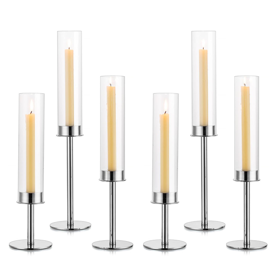 Sziqiqi Kerzenhalter Kerzenständer Silber Metall für Hochzeitstisch Mittelstücke - 48cm Hoch Kerzens