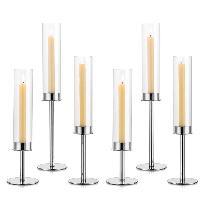Sziqiqi Kerzenhalter Kerzenständer Silber Metall für Hochzeitstisch Mittelstücke - 48cm Hoch Kerzens