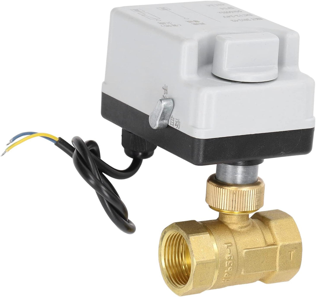 12-24 VDC Motorisierter Kugelhahn, 3/4" Normal Geschlossenes Elektrisches Ventil, Gerades Messingven