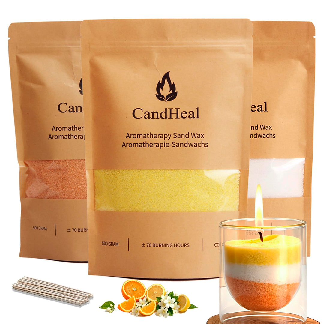 CandHeal Pearled Kerzensand,Duftendes Kerzenwachs für DIY Kerzen, Kerzen selber machen Set mit Docht
