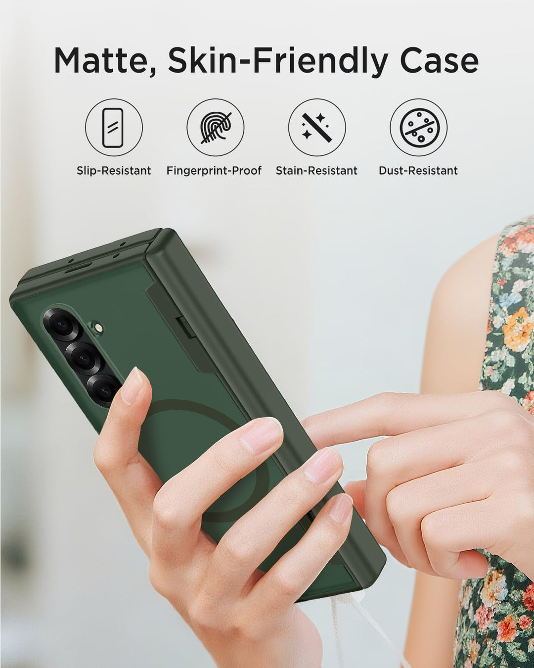 Miimall Kompatibel mit Samsung Galaxy Z Fold 7 Magnetisch Hülle, Anti-SPY Displayschutz & Scharniers