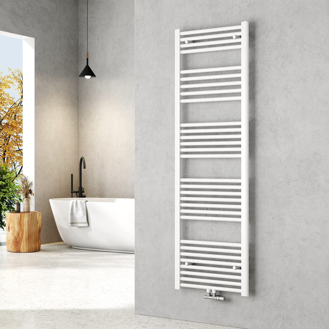 EMKE Handtuchheizkörper 1600x500 mm - Gerade Badheizkörper mit Mittelanschluss, Effizienter Handtuch