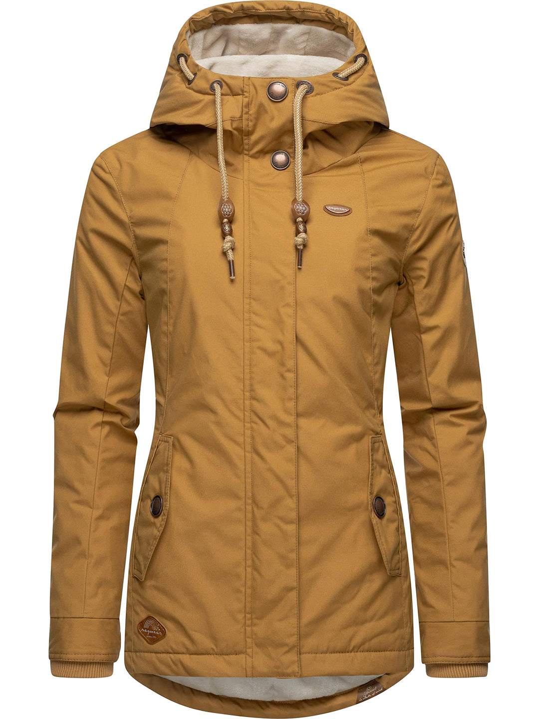 Ragwear Damen warme Winterjacke kurz mit Kapuze Monade XS-6XL M Camel22, M Camel22