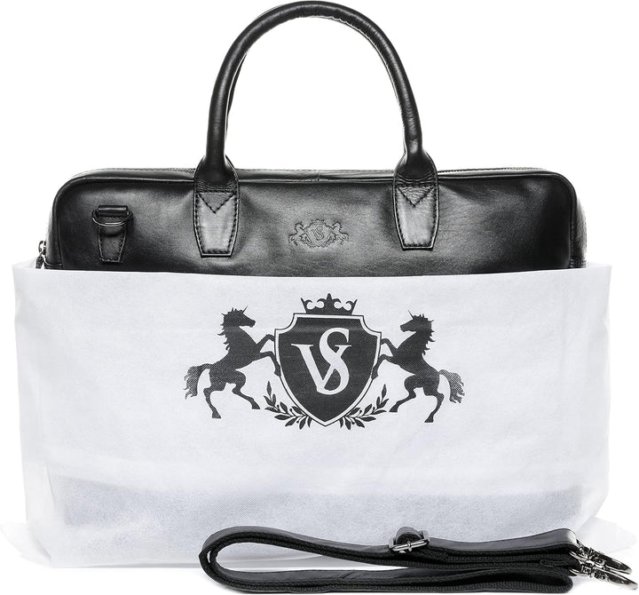 SID & VAIN grosse Laptoptasche schmal echt Leder - 15 Zoll Laptop Business-Tasche BOSTON gross - Umh
