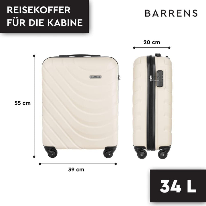 BARRENS Kabinenkoffer | Kabinengepäck | 55x39x20cm | 34 L | ABS-Material | Chiffrierschloss Reisekof