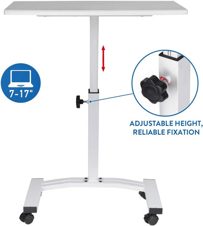 Tatkraft Cheer | 10345 | Laptoptisch rollbar, Arbeitstisch Mobil | Stahl, MDF Holz | Weiss, Schwarz