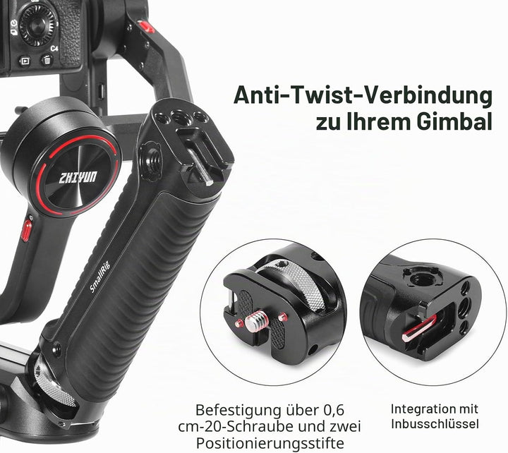 SMALLRIG Griff Handgriff NUR für Zhiyun-Tech WEEBILL-S Gimbal mit Kaltschuhhalterung Eingebauter Sch