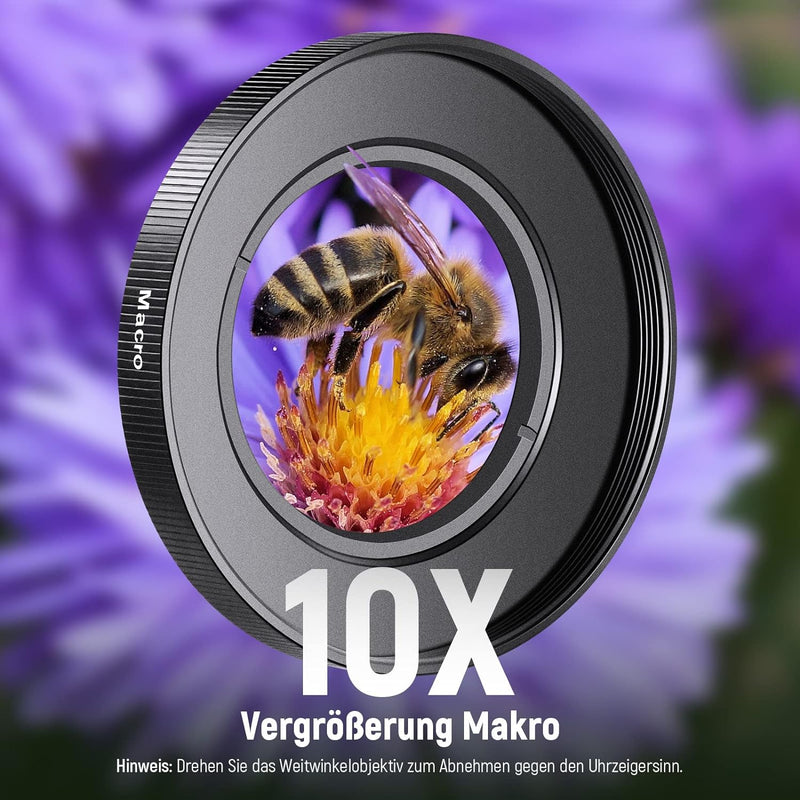 NEEWER 40.5mm HD Weitwinkelobjektiv kompatibel mit Sony ZV-1F ZV-E10 A5000 A6000 2 in 1 18mm Weitwin