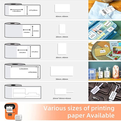 Phomemo M110 Etikettendrucker, Beschriftungsgerät Bluetooth für iOS & Android, Barcode Drucker Etike