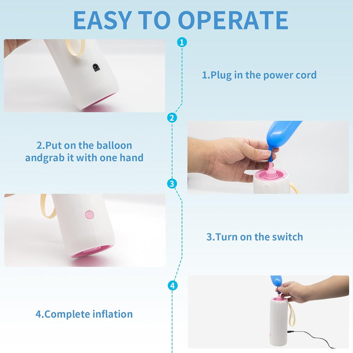OBEST Aufgerüstete Elektrische Luftballonpumpe Rosa, Rosa