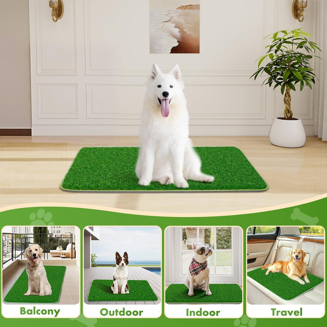 90*60CM 2-in-1 Pinkelmatte für Hunde Hundeklo Hundetoilette Welpentoilette mit Kunstrasen Hundeklo f