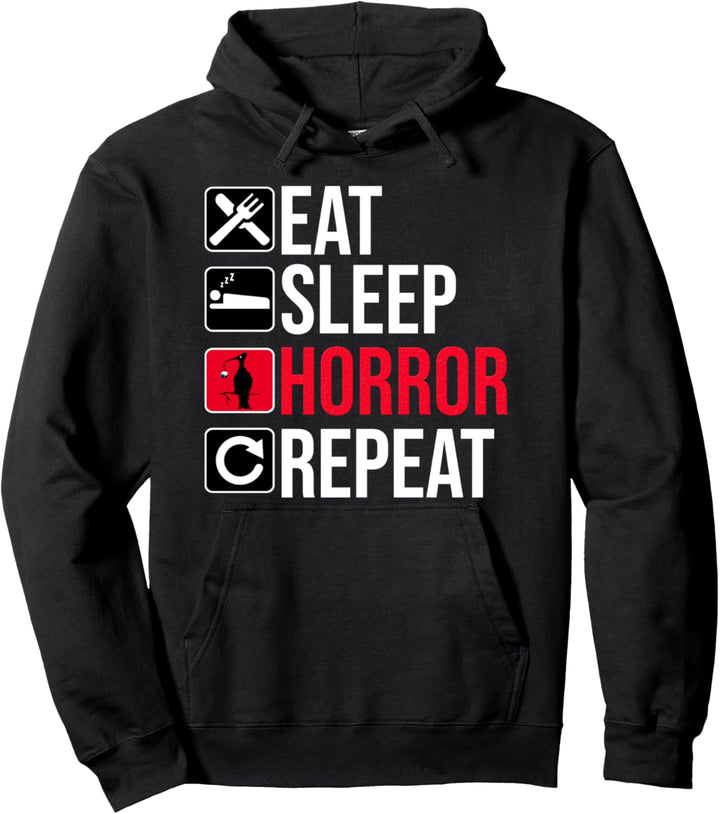 Horror Fan Lustig - Eat Sleep Horror Repeat Pullover Hoodie