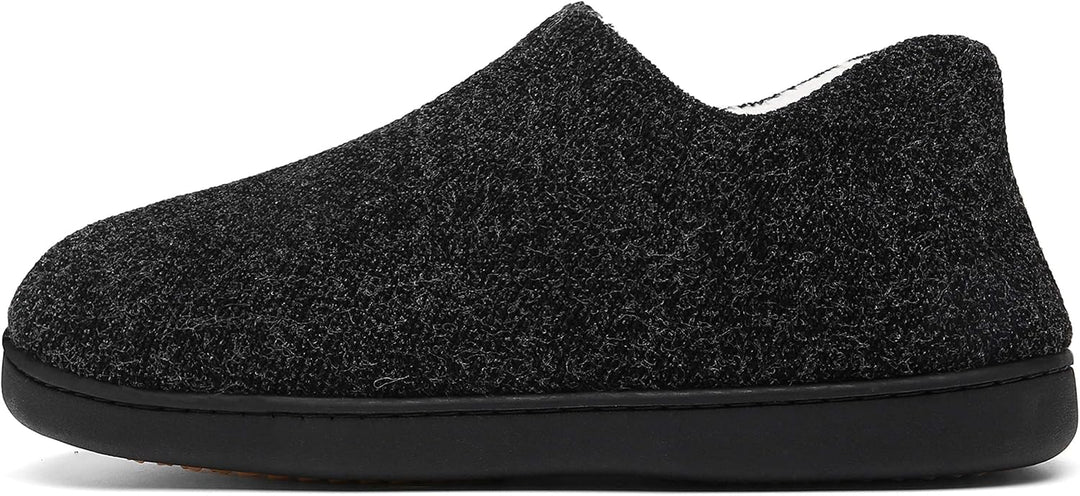 Mishansha Herren Winter Warme Hausschuhe Memory Foam Plüsch Pantoffeln,Gr.39-48 Schwarz 47 EU, Schwa