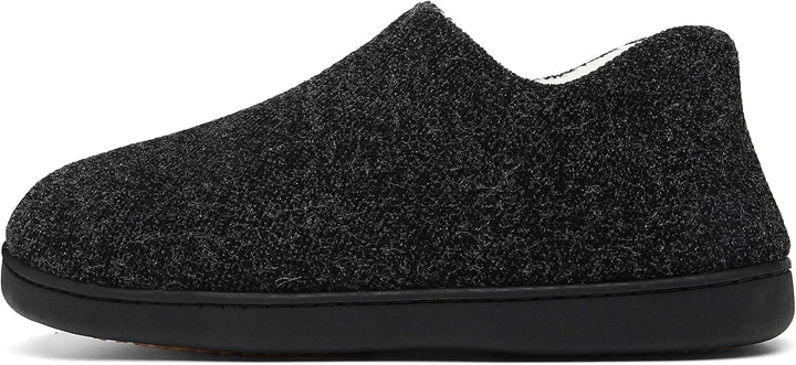 Mishansha Herren Winter Warme Hausschuhe Memory Foam Plüsch Pantoffeln,Gr.39-48 Schwarz 47 EU, Schwa