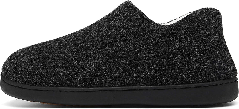Mishansha Herren Winter Warme Hausschuhe Memory Foam Plüsch Pantoffeln,Gr.39-48, Schwarz 44 EU