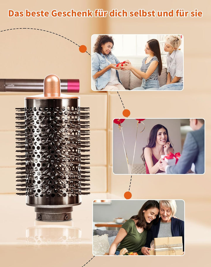 Verbesserte grosse, runde Volumenbürste für Dyson für Airwrap Aufsätze HS01 HS05, Volumenaufsatzbürs