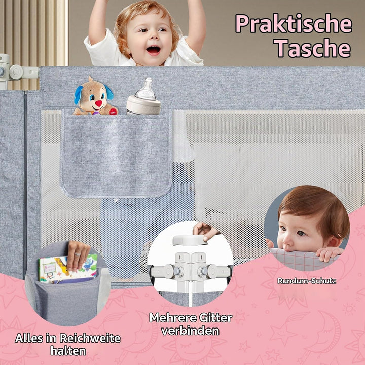 Bettgitter Rausfallschutz Rausfallschutz Kinderbett für Baby Bett &amp; Elternbett mit absenkbarem Desig