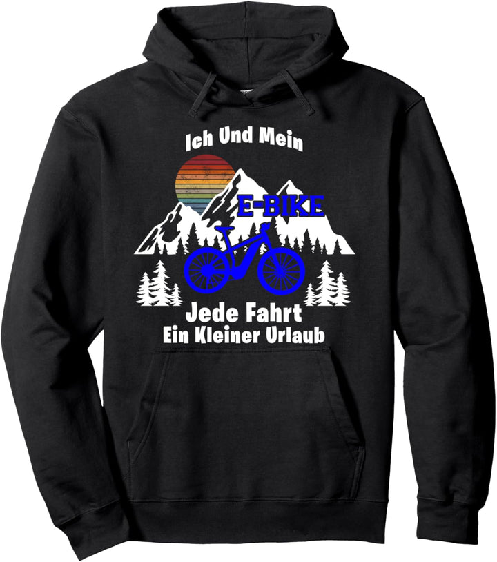 Fahrrad Elektrofahrrad Spruch Retro Motiv Radfahren E-Bike Pullover Hoodie