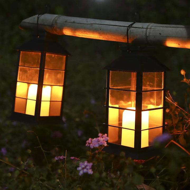 Solar Laterne, Tomshine 2er SolarLaterne mit Kerzen Lichteffekt Solarlampe für Aussen im Freien häng