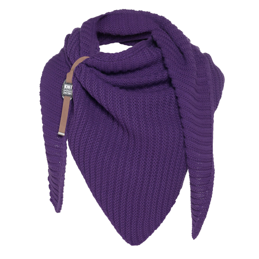 KNIT FACTORY - Demy Dreiecksschal - Damen Strickschal mit Wolle - Winterschal - Herbst & Winter Esse