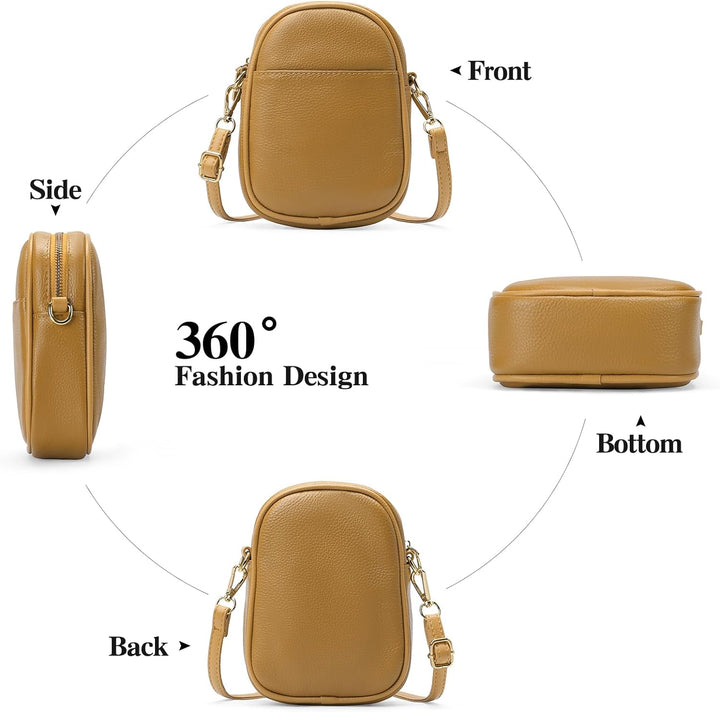 SENDEFN Handy Umhängetasche Damen, Leder Handytasche zum Umhängen Geldbörse Damen, Brieftasche mit V