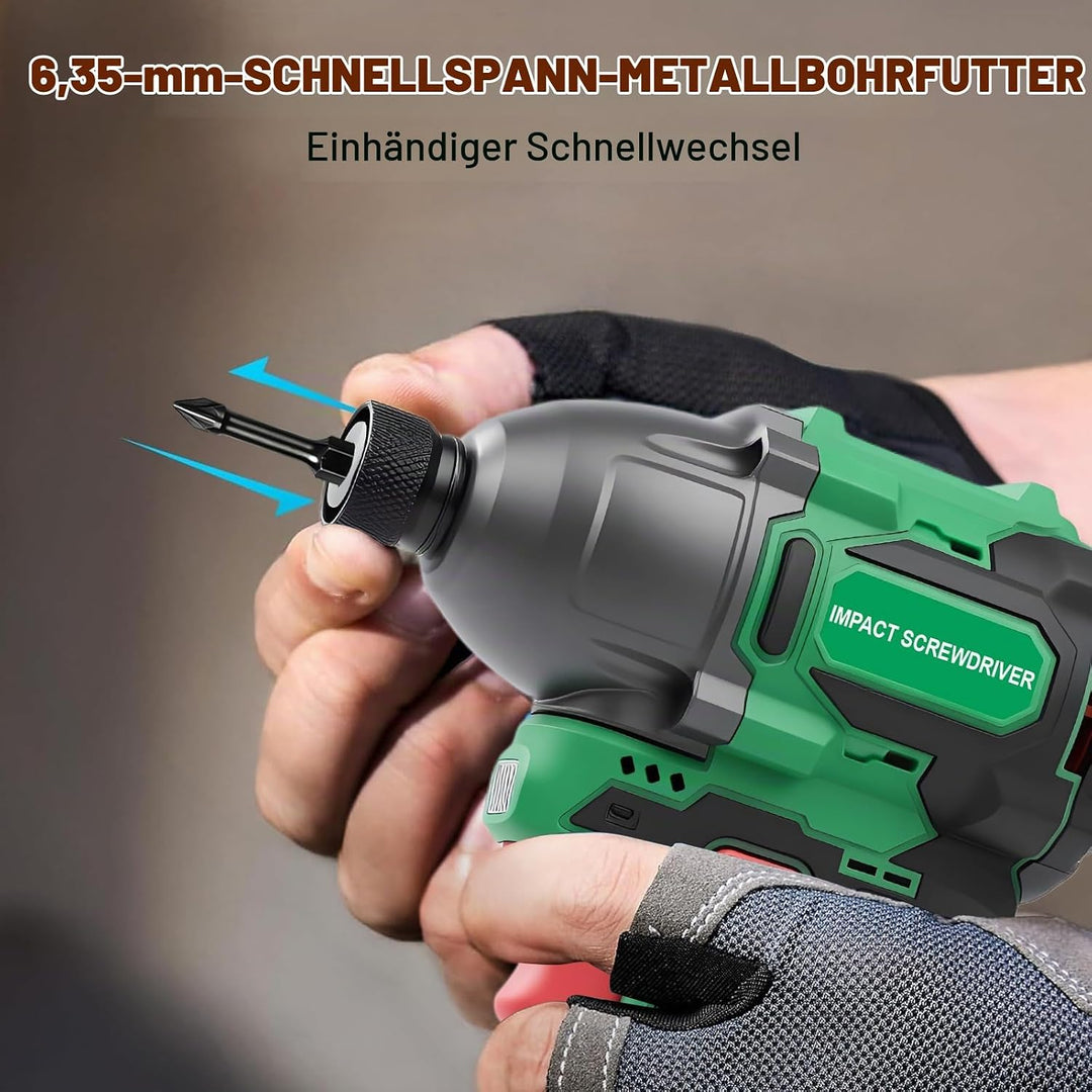 Akkuschrauber 16,8V 150Nm mit 2 * 2,0ah Akkus, 3000RPM Akku Bohrschrauber, 3 Gang Getriebe, Akku Sch