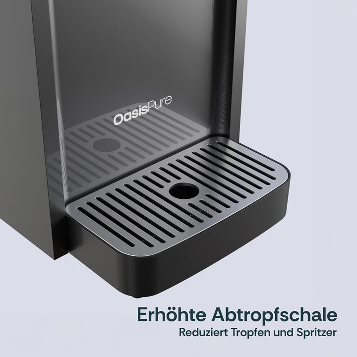 Slim Osmoseanlage Trinkwasser Auftisch | Direct Flow Umkehrosmoseanlage | Heisswasserspender | 4 Tem