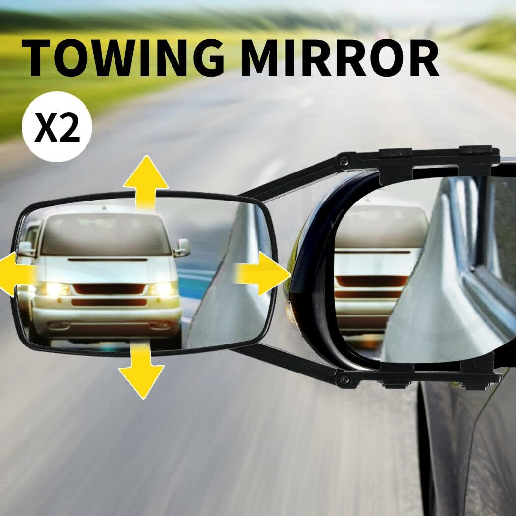 2x Abschleppspiegel, Baceyong Multi Angle für Caravan Pkw LKW 4WD Clip-On Abschleppspiegel, universe