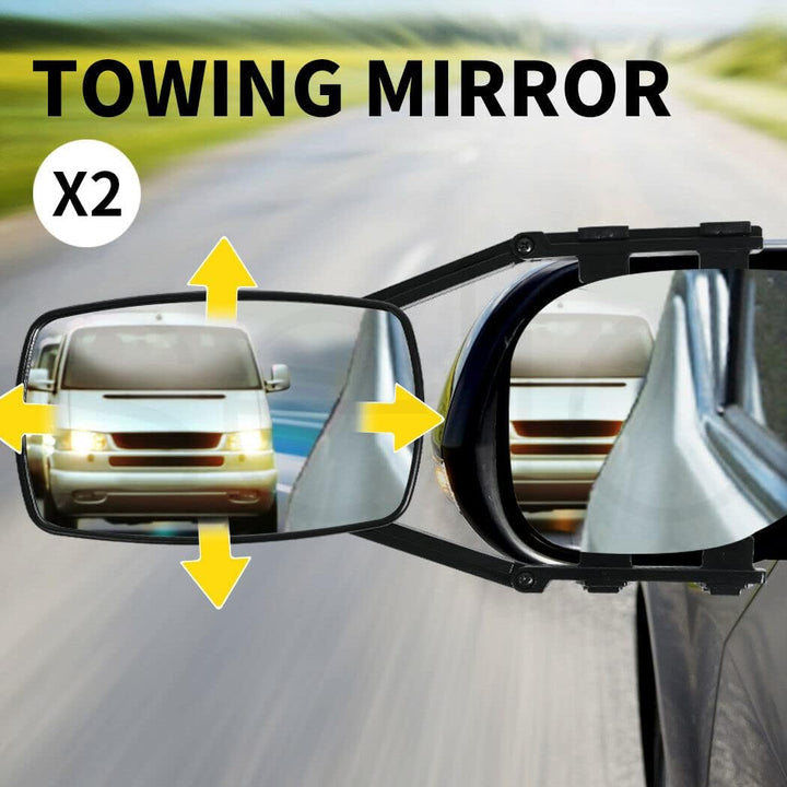 2x Abschleppspiegel, Baceyong Multi Angle für Caravan Pkw LKW 4WD Clip-On Abschleppspiegel, universe