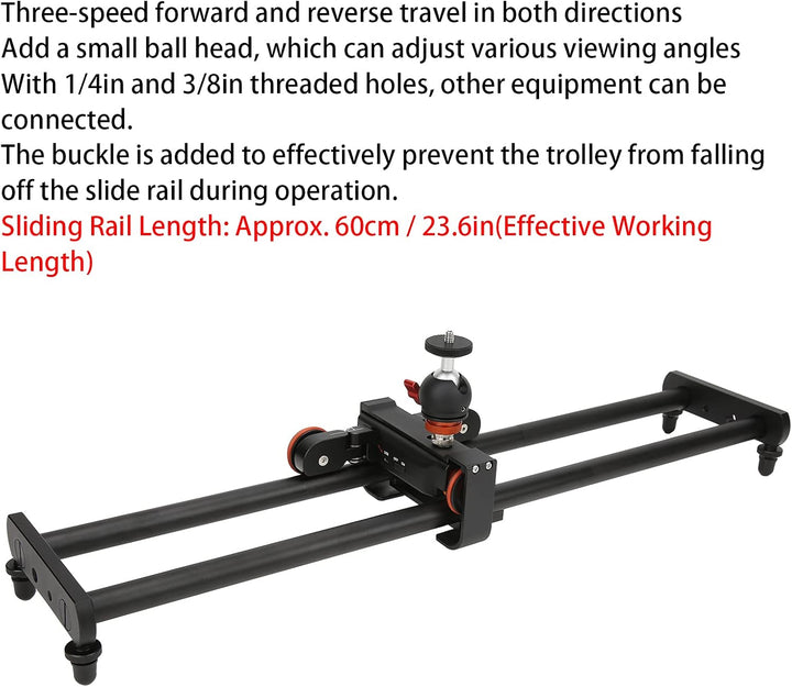 Wirelesss Camera Video Auto Dolly Professioneller 60-cm-Kamera-Videoschienen-Elektroschieber mit Kug