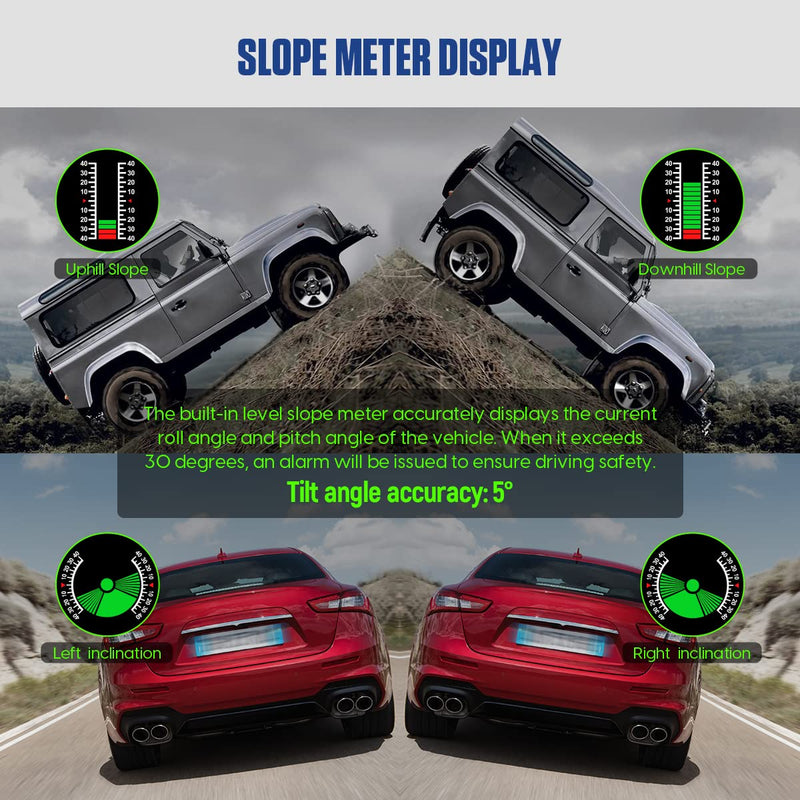 MR CARTOOL M60 Auto Neigungsmesser Kfz Digital GPS Tacho HUD Anzeige Clinometer mit Kompass für alle