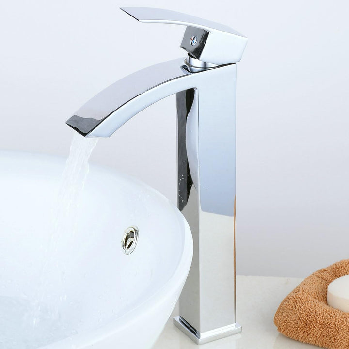 Bad Schiff Waschbecken Wasserhahn Einhand Verchromt Wasserfall Auslauf 1 Loch Deck Montieren Toilett