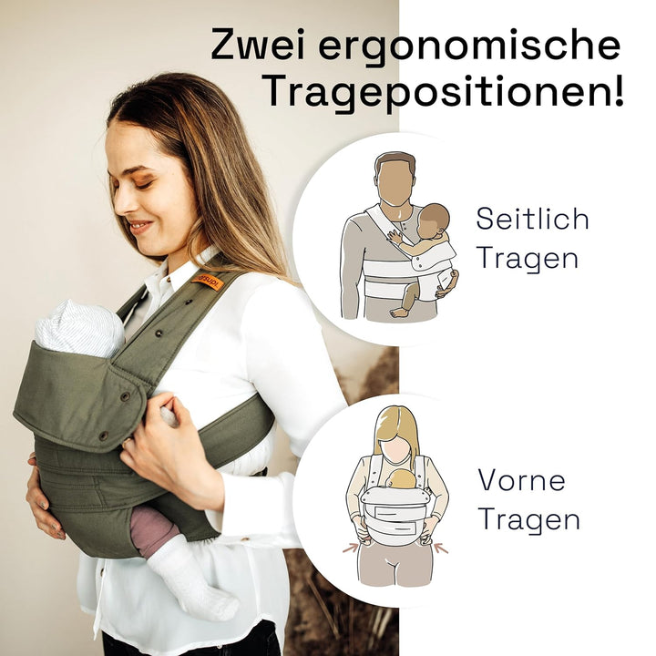 marsupi Baby- und Kindertrage, Version 2.0 (S/M, olive) S/M olive, S/M olive