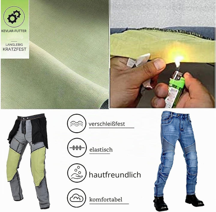 Motorradhose Herren, Motorrad Jeans Herren mit Protektoren, Aramidfaser Jeans Motorrad, Motorrad Hos