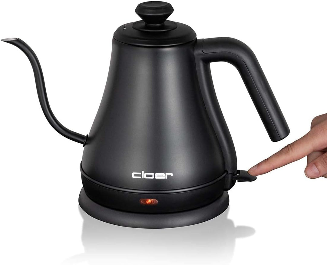 Cloer 4960 Wasserkocher Gooseneck mit geschwungenem Ausguss, abnehmbarer Deckel, 1000 W, Füllmengenm