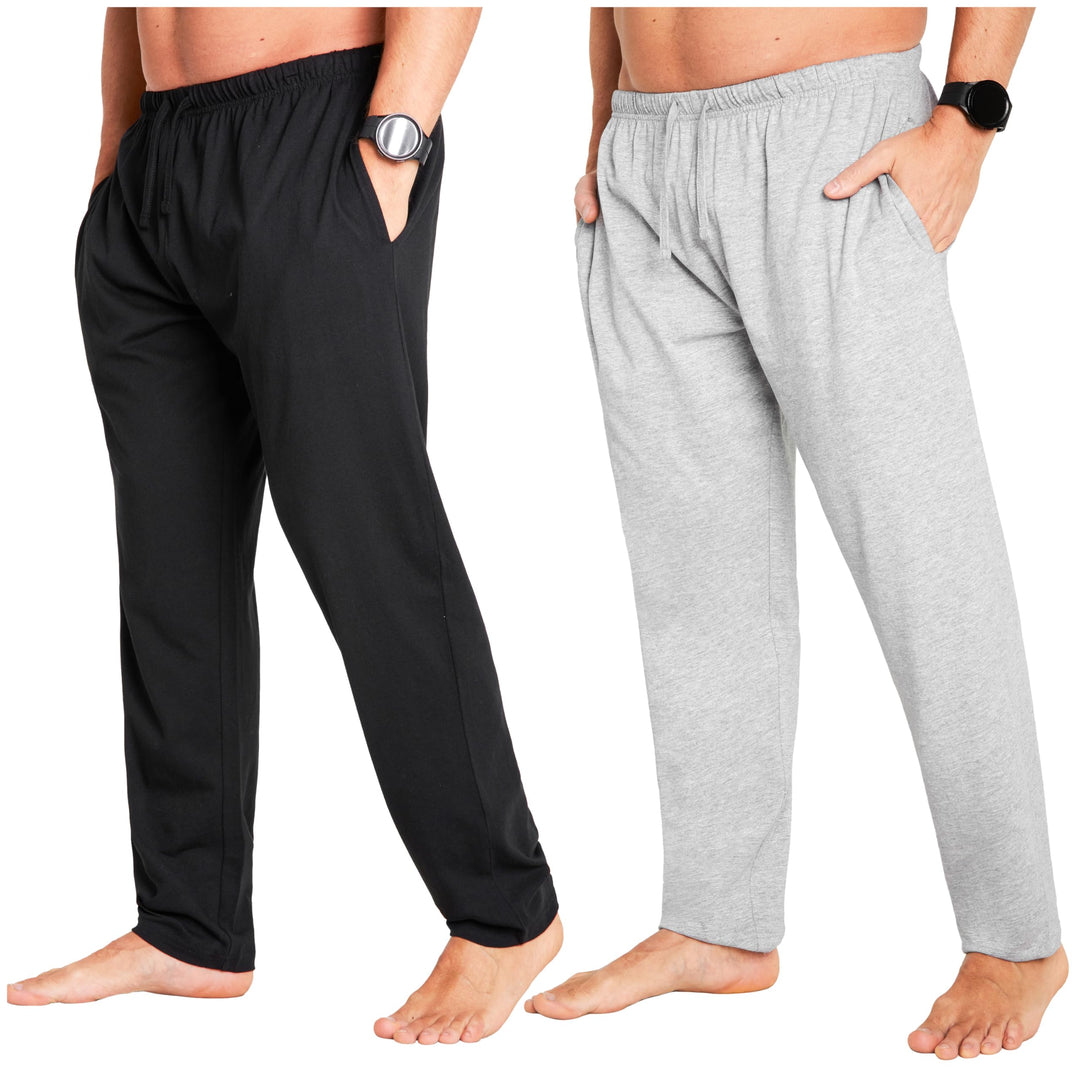 CityComfort Herren Schlafanzughose Lang mit Seitentaschen &amp; elastischem Bund, 2er Pack XL Bund mit K