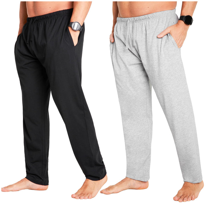 CityComfort Herren Schlafanzughose Lang mit Seitentaschen &amp; elastischem Bund, 2er Pack XL Bund mit K