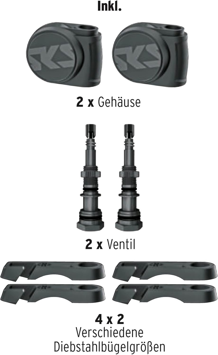 SKS GERMANY AIRSPY AV & SV Reifendrucksensor für Fahrräder (Staub- & wasserdicht, Digitalmanometer,