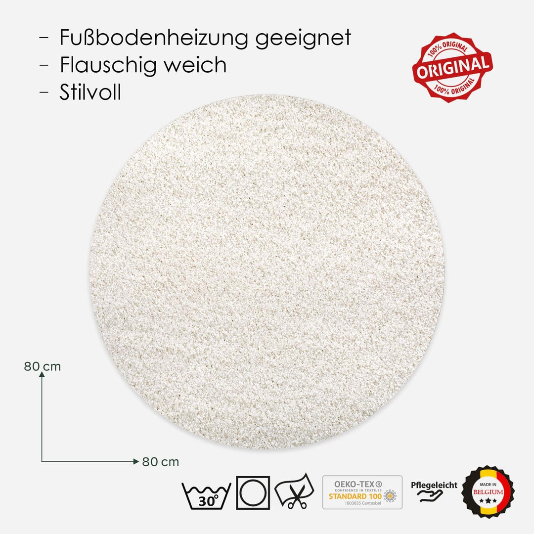DomDeco Waschbarer Teppich Ease, super weicher und Flexibler 12mm Kurzflor für Wohnzimmer/Schlafzimm