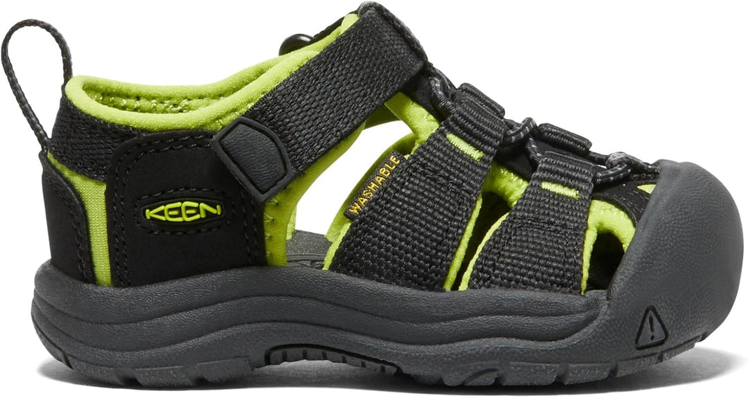 KEEN Unisex Kinder Newport H2 Sandalen 19 EU Black Lime Green, 19 EU Black Lime Green